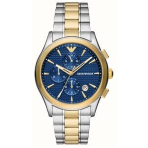 EMPORIO ARMANI CHRONOGRAPH TWO TONE BLUE DIAL MEN’S WATCH| AR8030