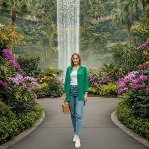 Elegant Forest Green V-Neck Shirt – 32” Length