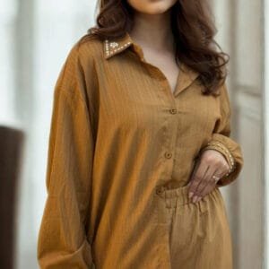 women wearing brown co ords