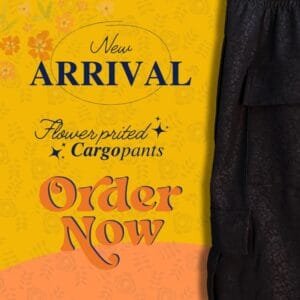 black printed cargo pant