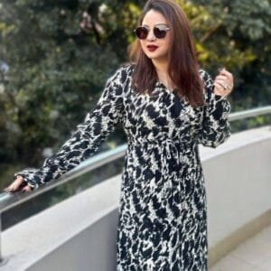 Women’s Printed Crinkle Gown