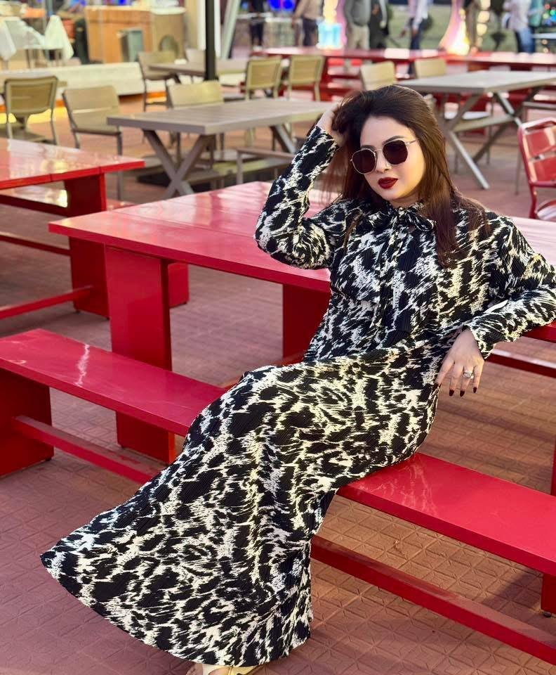 Women’s Printed Crinkle Gown - Image 2