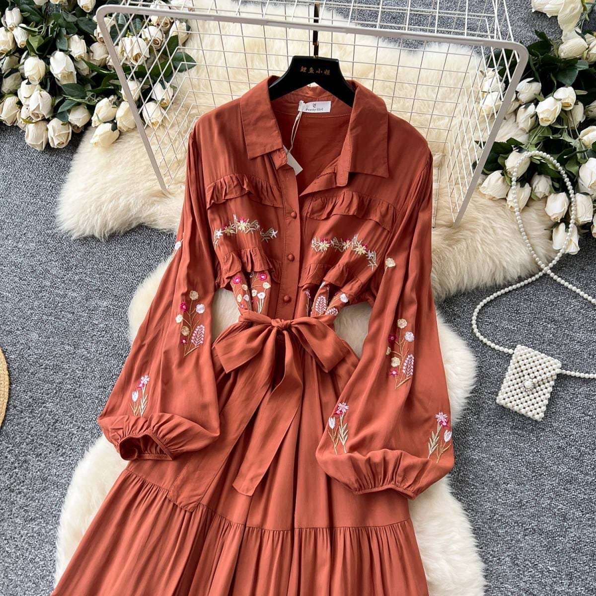 French Retro style Long Dress - Image 2