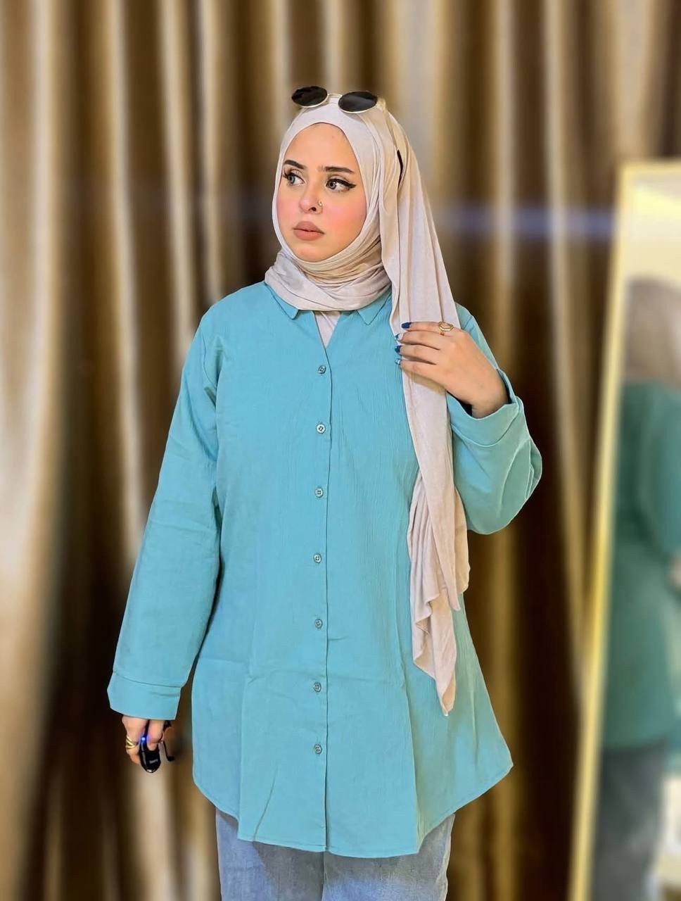 Thai solid V neck shirt - Image 2