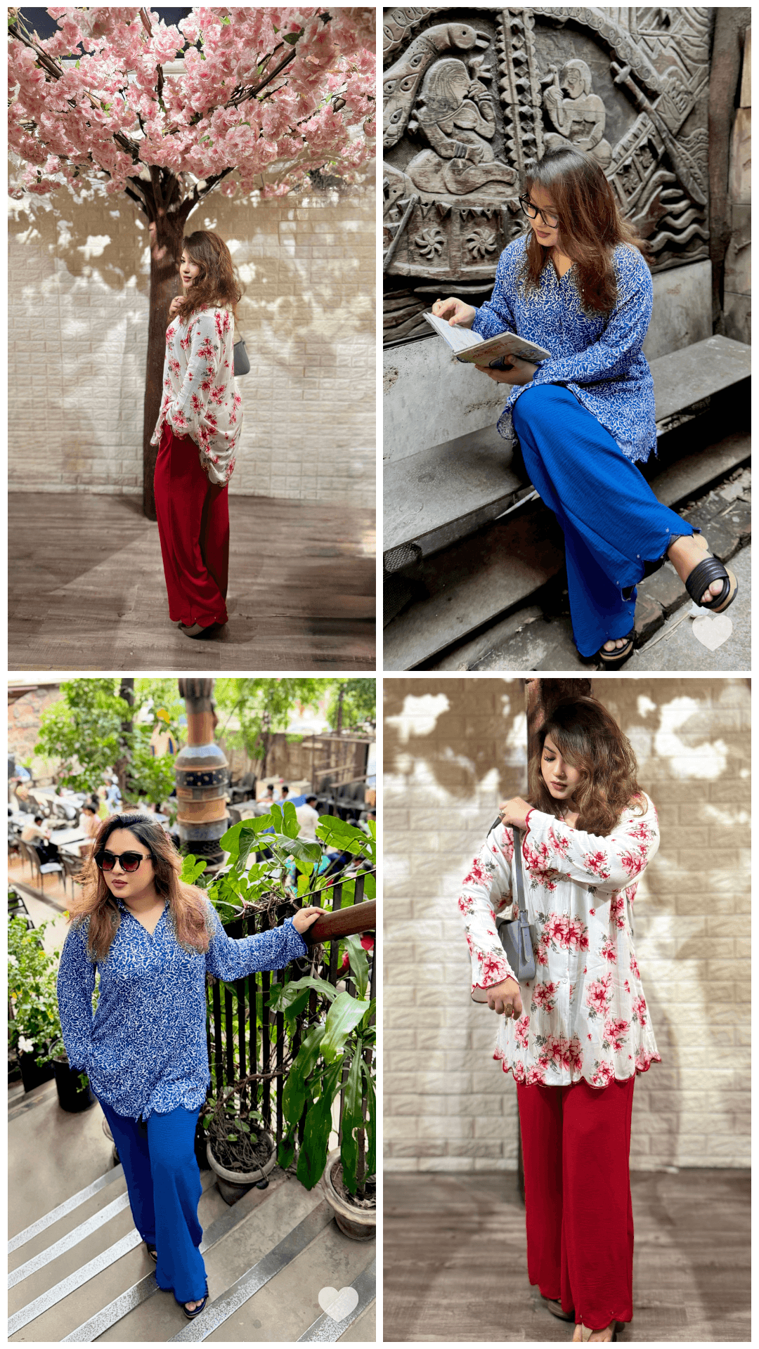 co ords set 2 different color red & blue